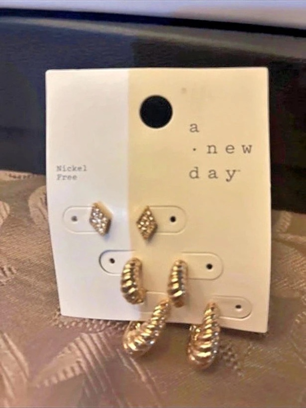 a new day Gold-Tone Earring Set NWT